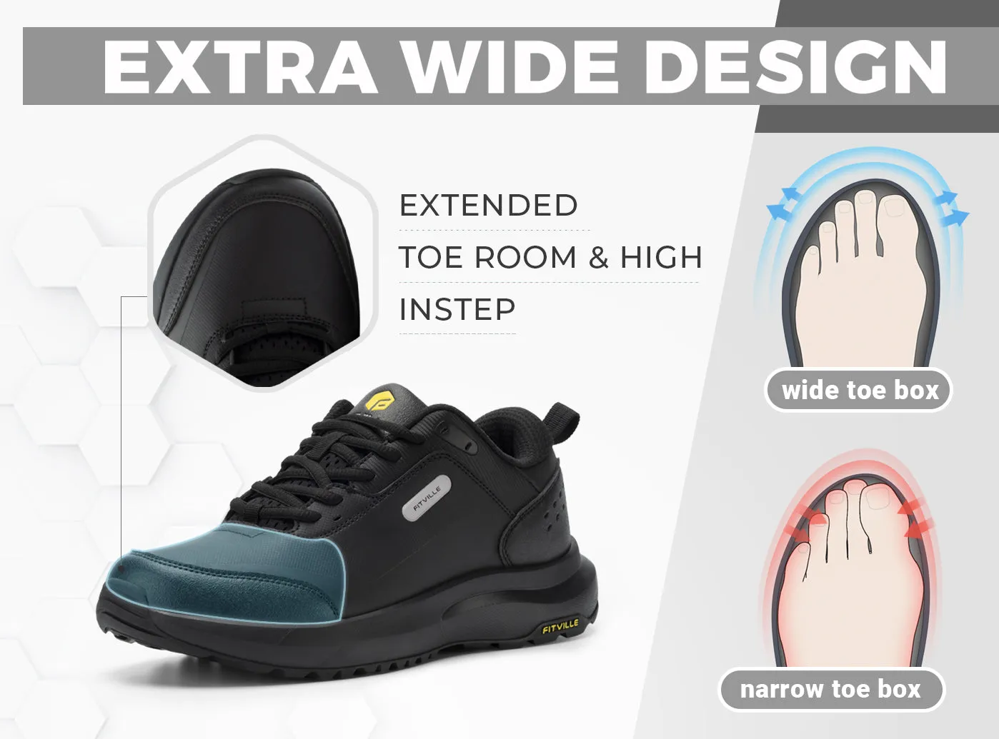 FitVille Men's Low-top Rugged Core Hiking Shoes by FitVille