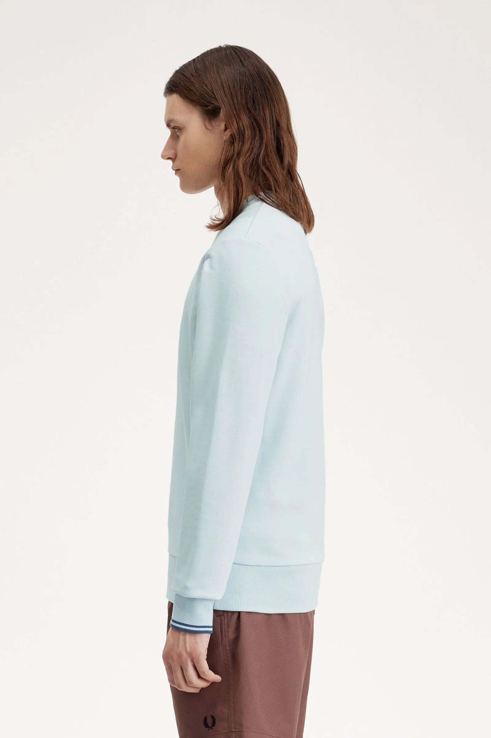 Fred Perry Crewneck Sweatshirt Light Ice/Midnight Navy