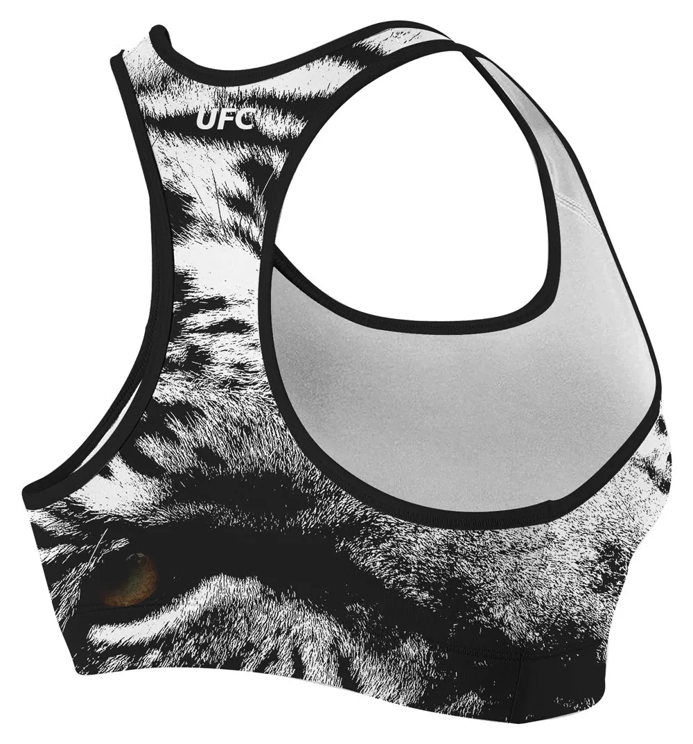 Full Printed Black White Tiger BJJ CLASSIC SPORTS BRA