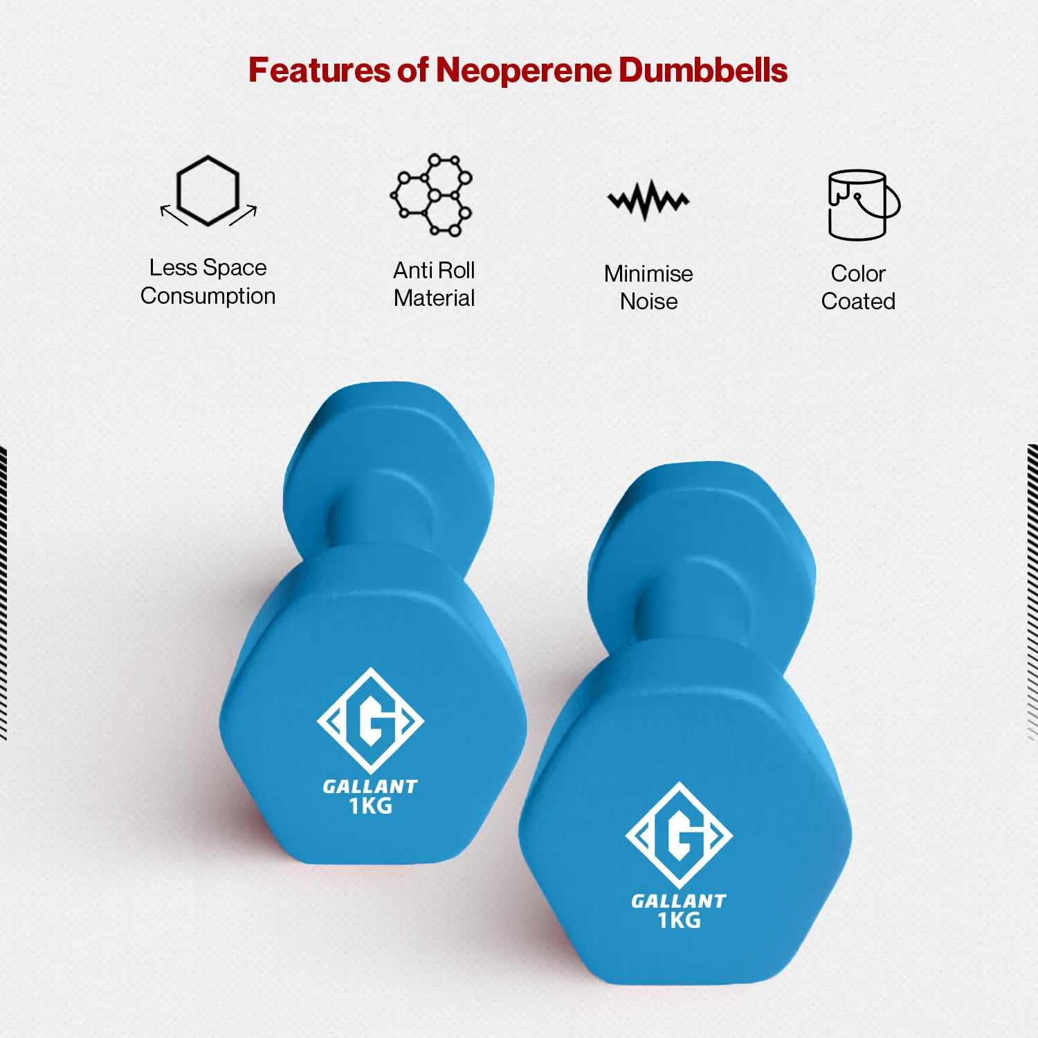 Gallant HEX Neoprene Dumbbells Hand Weights Pair