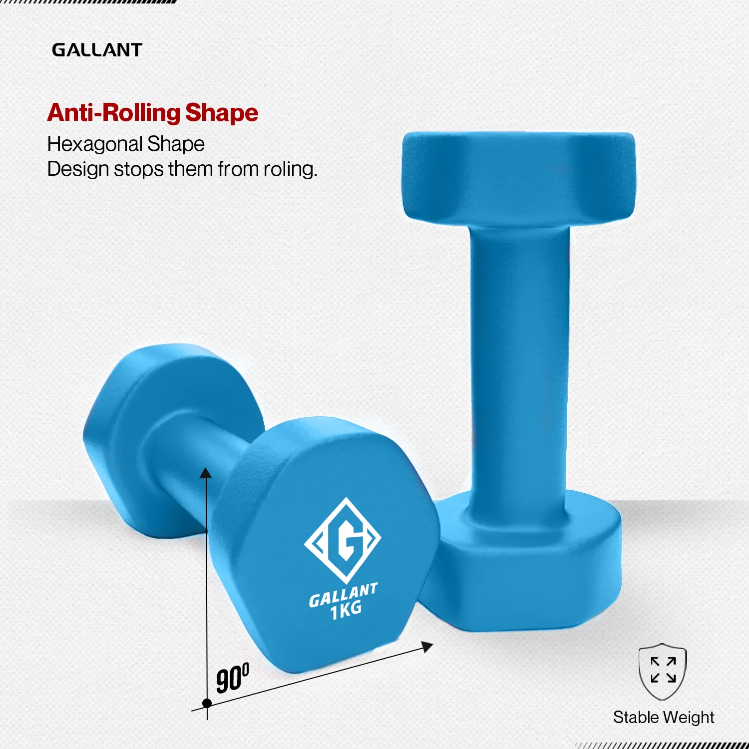Gallant HEX Neoprene Dumbbells Hand Weights Pair
