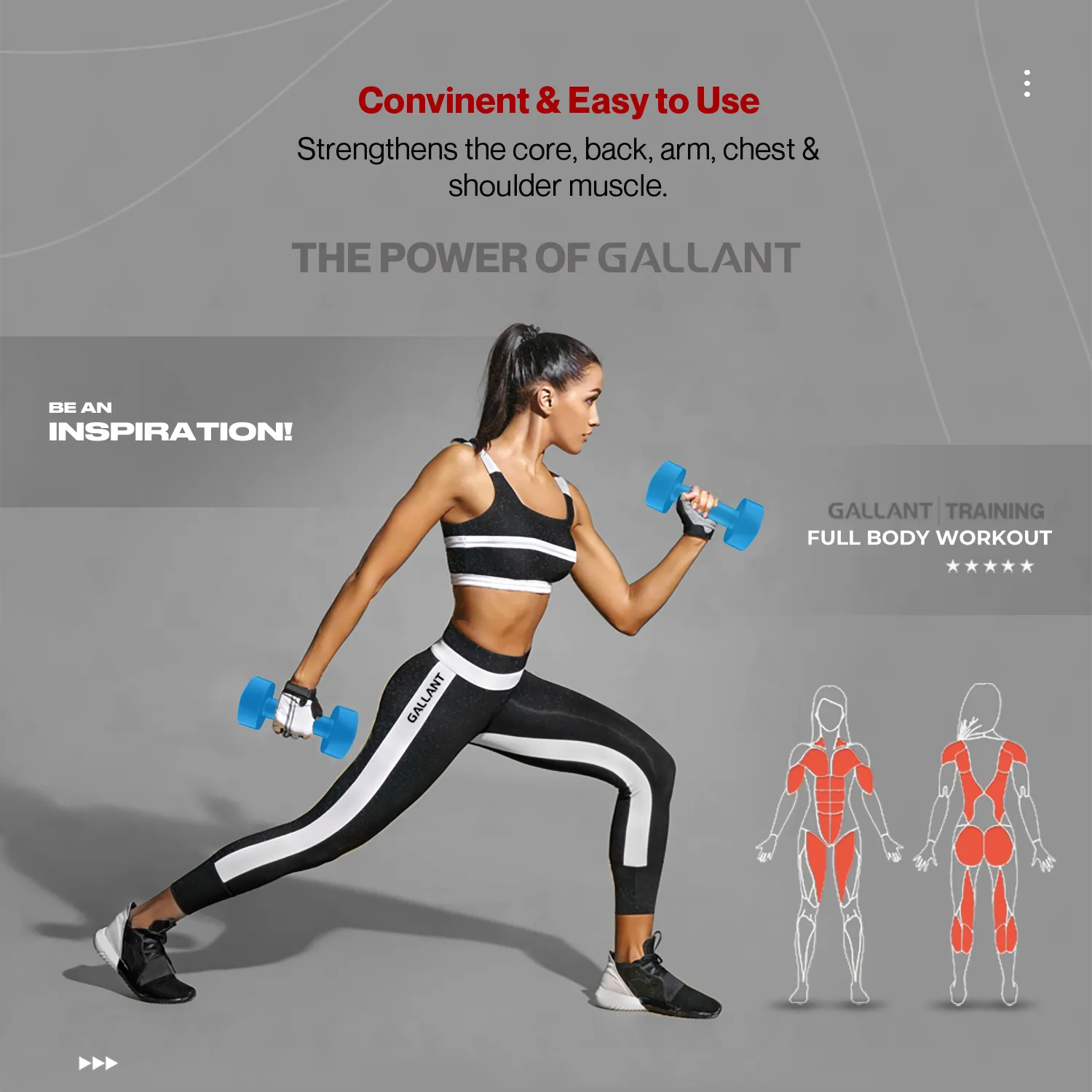Gallant HEX Neoprene Dumbbells Hand Weights Pair