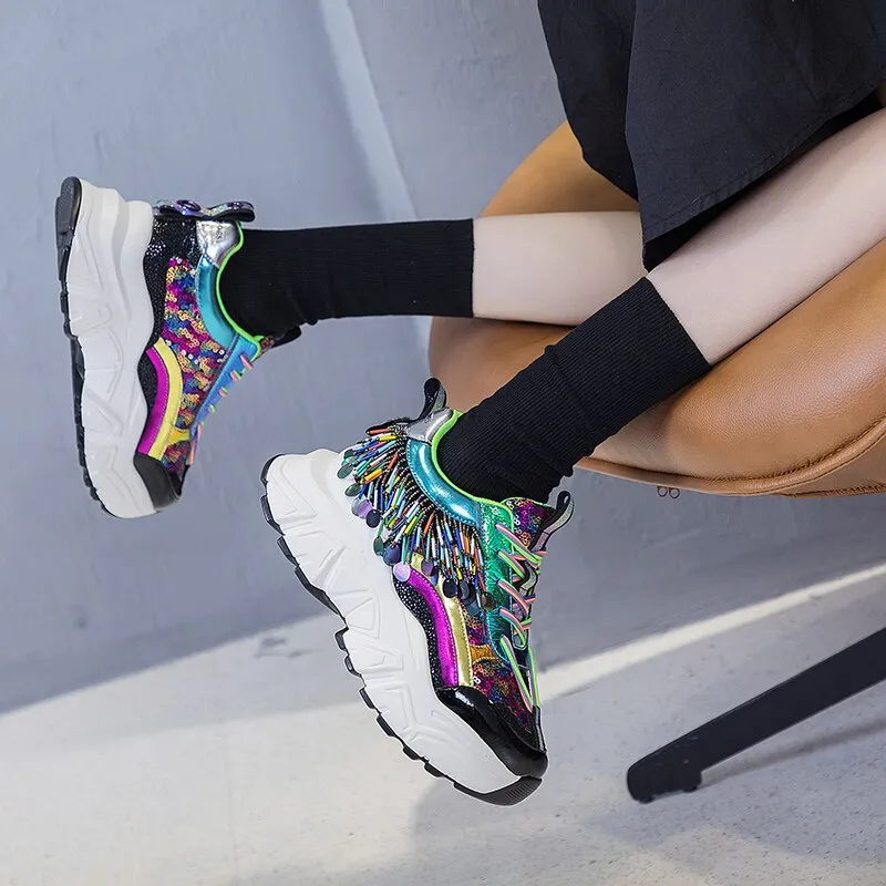 Genuine Leather Women's  Sneakers
