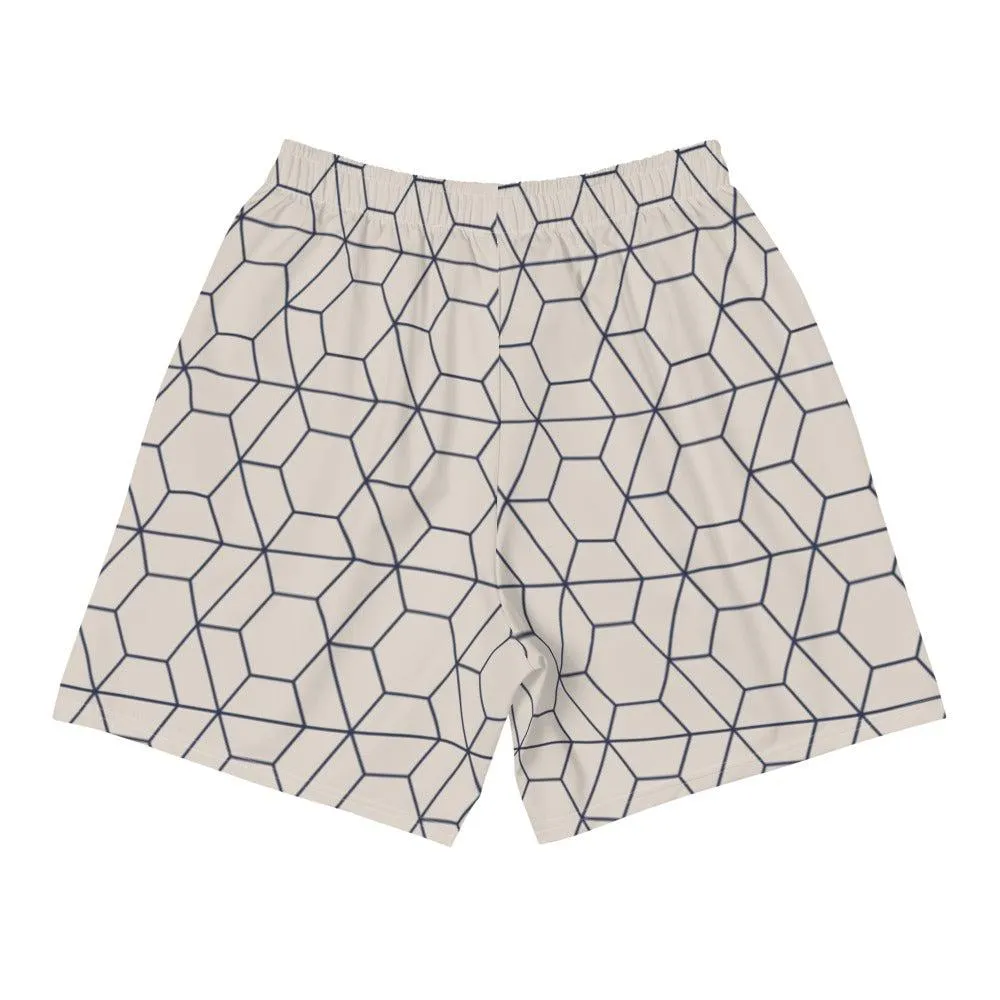 Geometric Active Training Workout Shorts (Beige)
