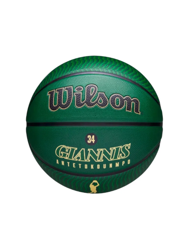 Giannis Antetokounmpo Milwaukee Bucks Wilson Player Icon Size 7 NBA Basketball