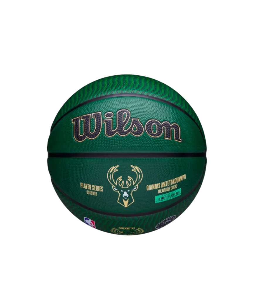 Giannis Antetokounmpo Milwaukee Bucks Wilson Player Icon Size 7 NBA Basketball