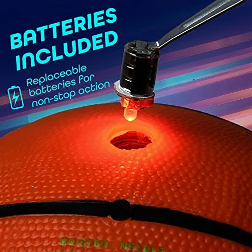 GlowCity LED Light-Up Basketball – Size 6, 28.5-inch, Official Size Women’s Basketball, Good for Pre-Teens Too – Impact Activated Glow-in-The-Dark, Nylon Wound Durability, Batteries Included