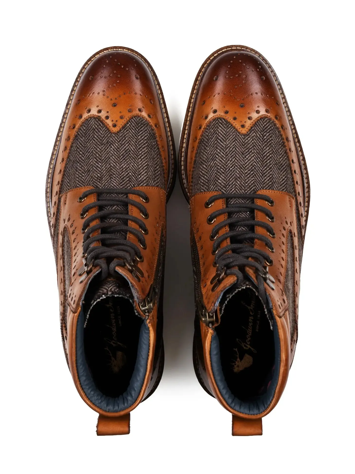 GOODWIN SMITH: LINWOOD TAN BROGUE BOOT
