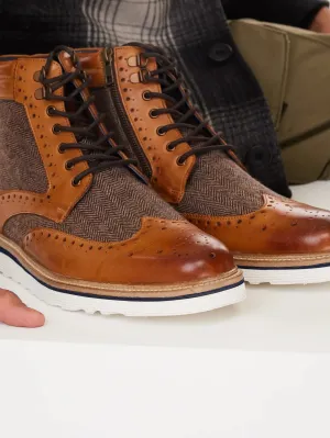 GOODWIN SMITH: LINWOOD TAN BROGUE BOOT