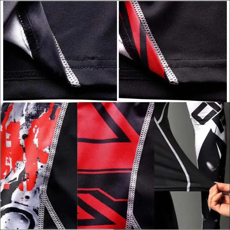 Gym new men compression set running tights workout fitness training tracksuit long sleeves shirts