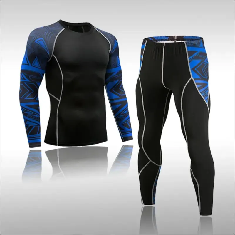 Gym new men compression set running tights workout fitness training tracksuit long sleeves shirts
