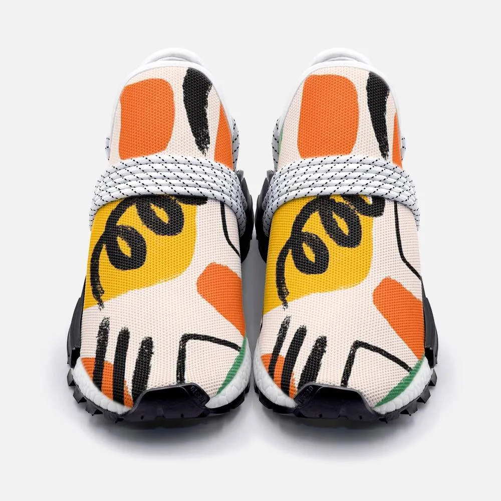 Hand painted abstract painting pattern Unisex Lightweight Custom shoes