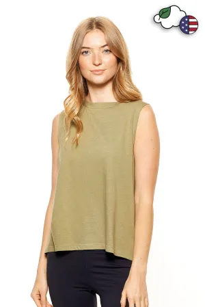 HC283 Slit Back Hi-Lo Muscle Tank