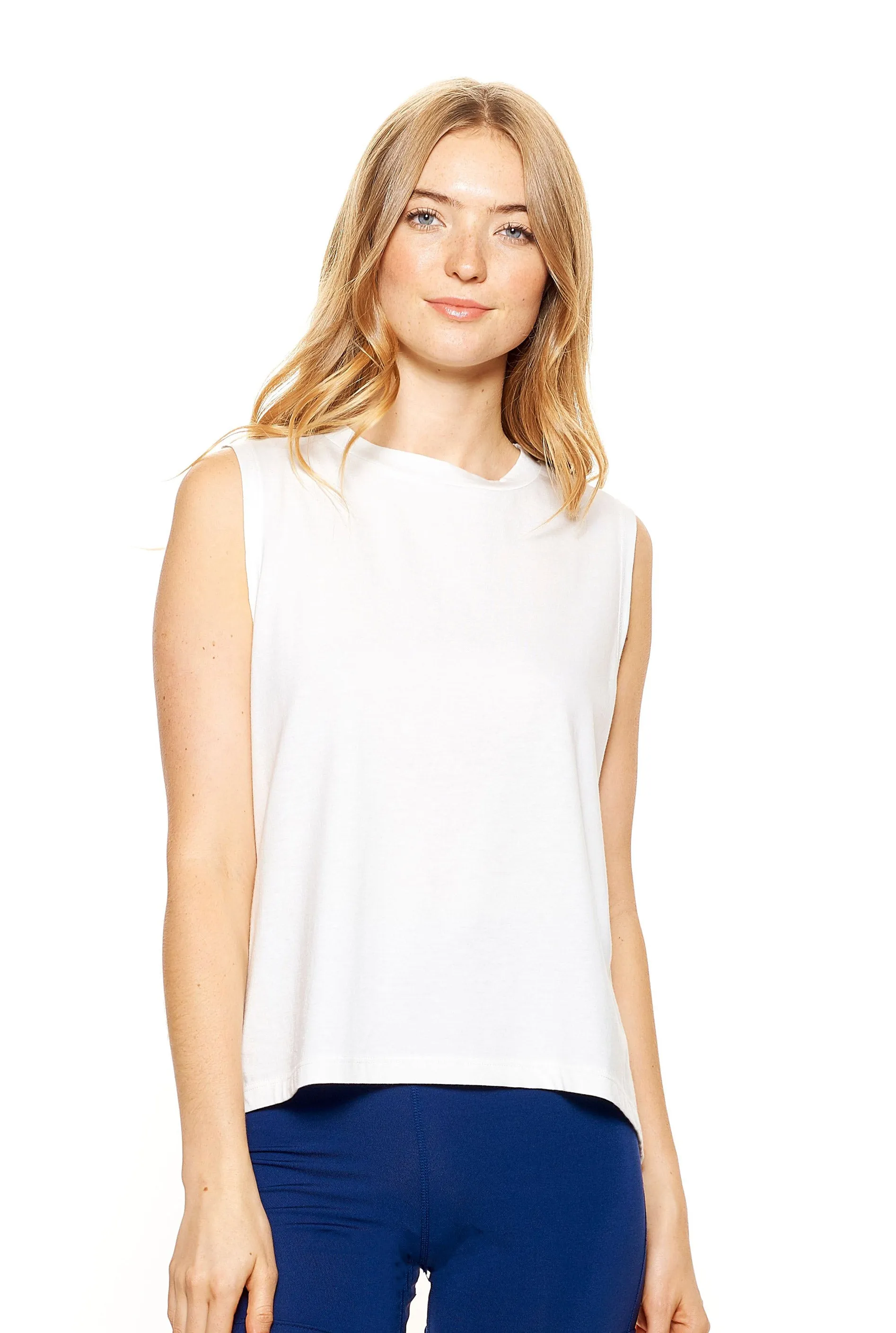HC283 Slit Back Hi-Lo Muscle Tank