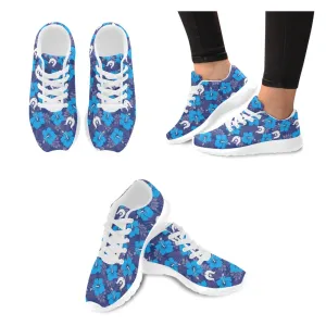 Hibiscus flowers with White Dhari (Royal blue) on Kid's Sneakers
