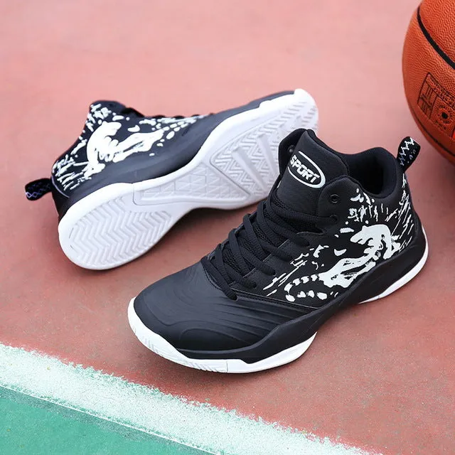 High Top Retro Basketball Trainers Shoes Mens Non-slip Outdoor Sports Casual Shoes Men Basketball Training Shoes Men Sneakers