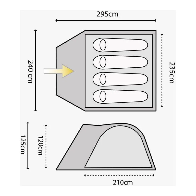 Highlander Juniper Dome Tent - 4 Person - Deep Blue
