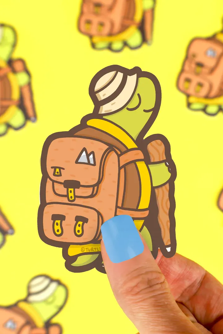 Hiking Tortoise Sticker