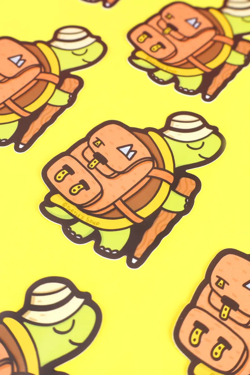 Hiking Tortoise Sticker