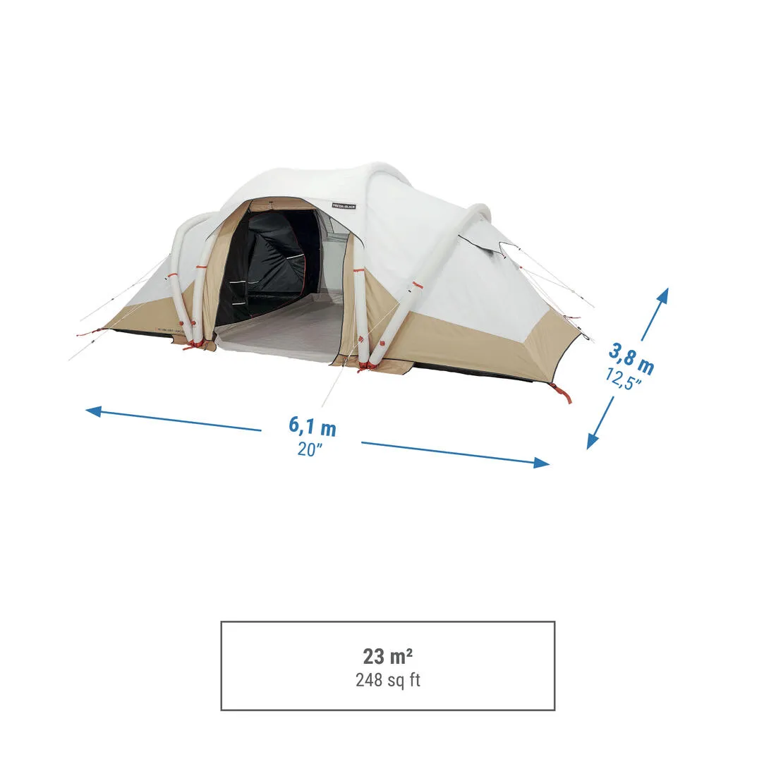 Inflatable camping tent - Air Seconds 4.2 F&B - 4 Person - 2 Bedroom