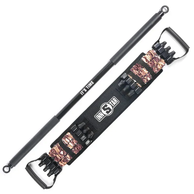 INNSTAR Adjustable Bench Press Resistance Band with Workout Bar Push Up Elastice Bands Portable Chest Expander Fitness Equipment