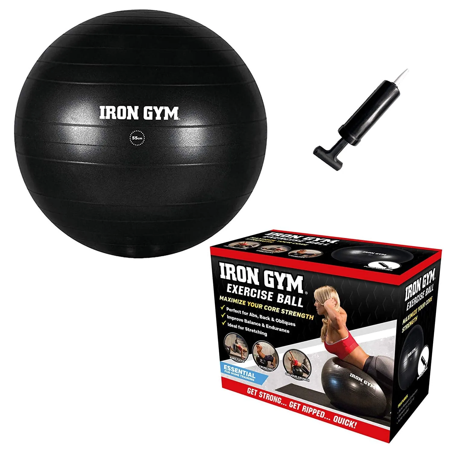 Iron Gym Essential Exercise Ball and Pump