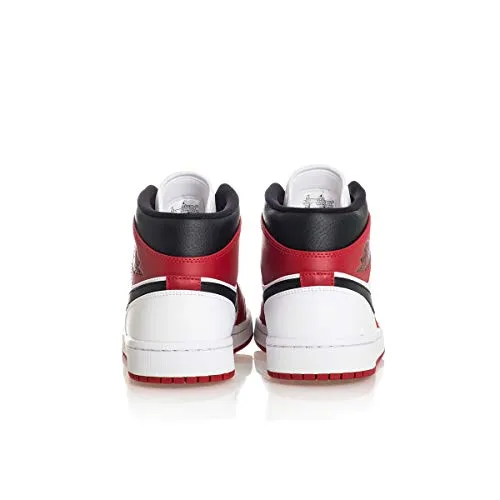 Jordan Men's Shoes Nike Air 1 Mid Chicago 554724-173 (Numeric_9_Point_5) White/Gym Red/Black