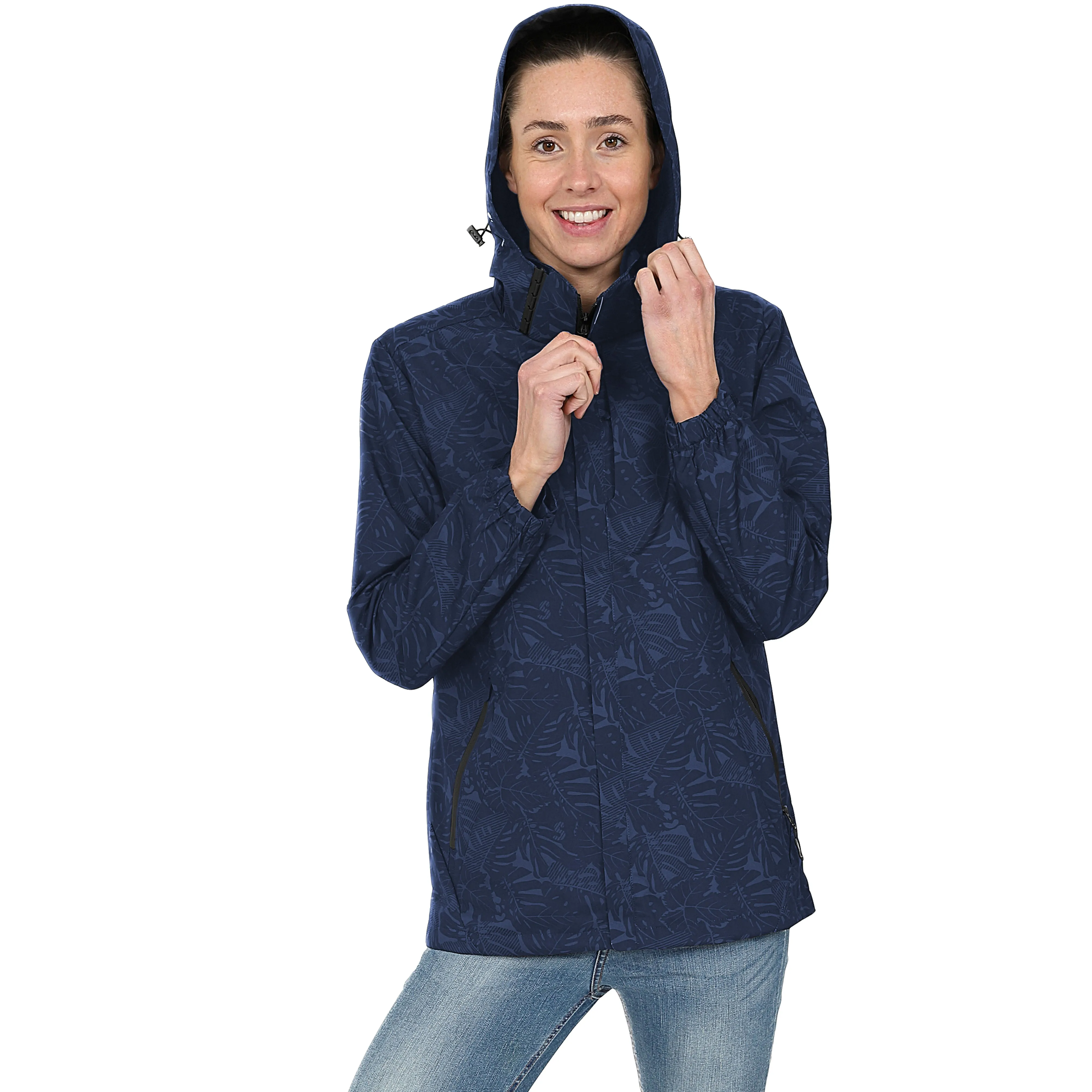 Ladies Printed Rain Jacket - Pink