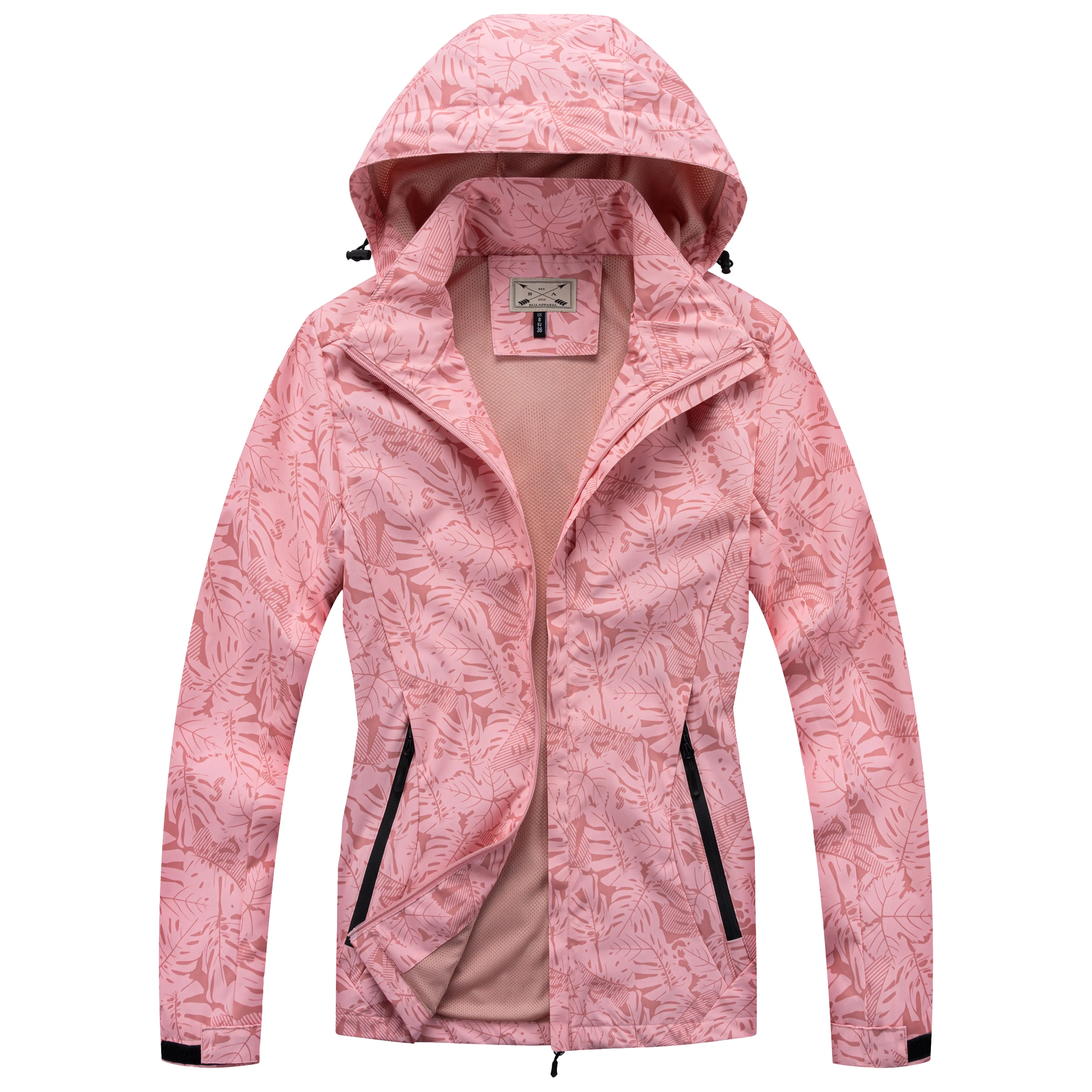 Ladies Printed Rain Jacket - Pink