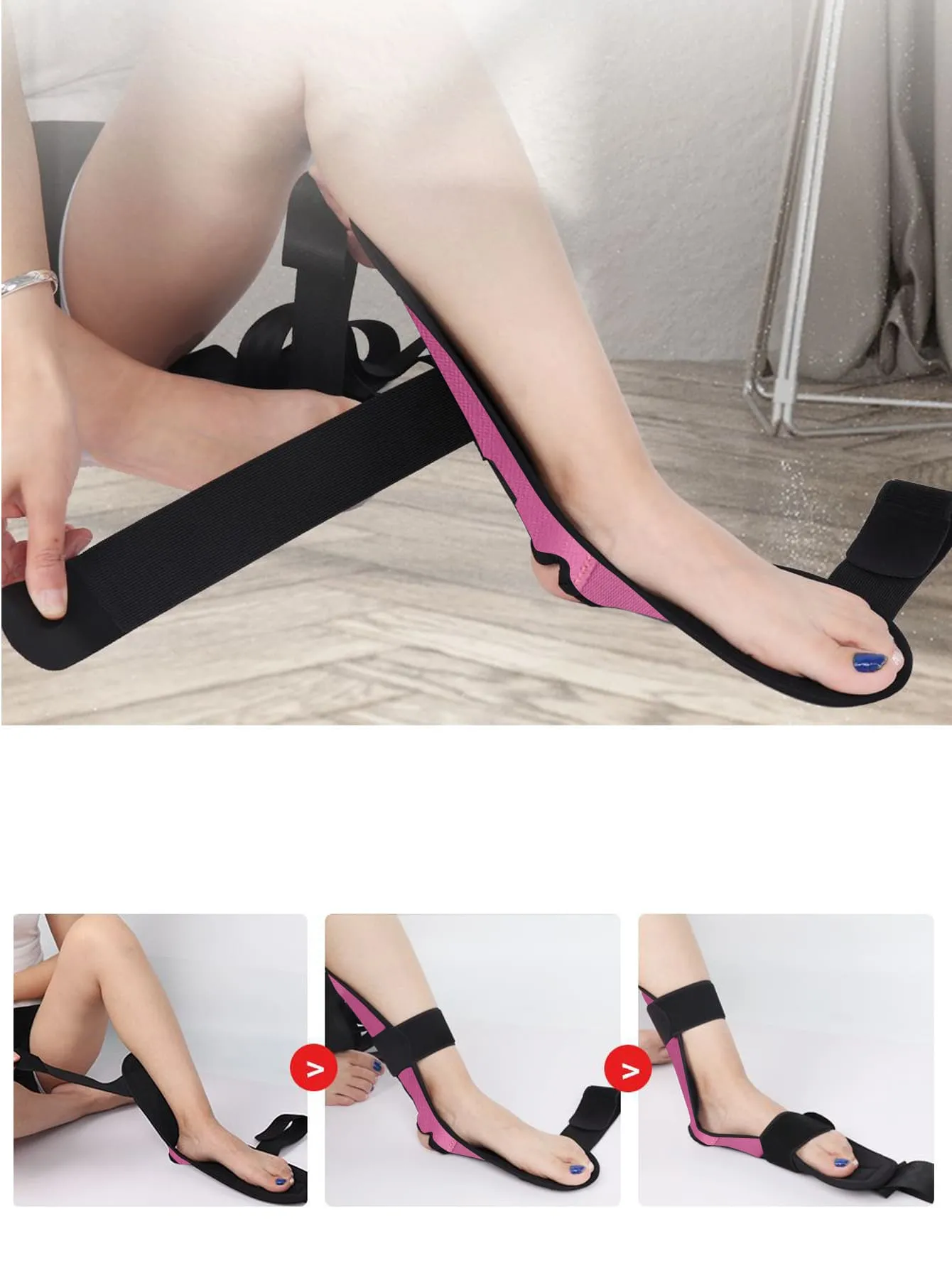 Leg Stretcher With Control Master For Ankle Ligament Stretching, Yoga Foot Stretch Band, Plantar Fasciitis Stretching Strap