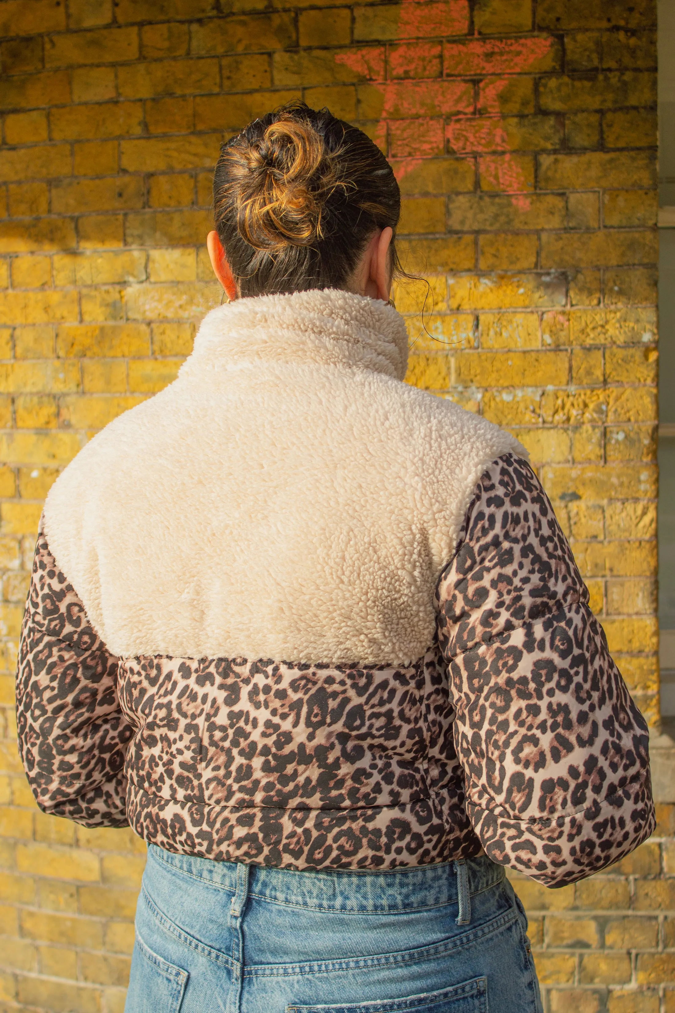 Leopard Print Waterproof and Teddy Mix Jacket