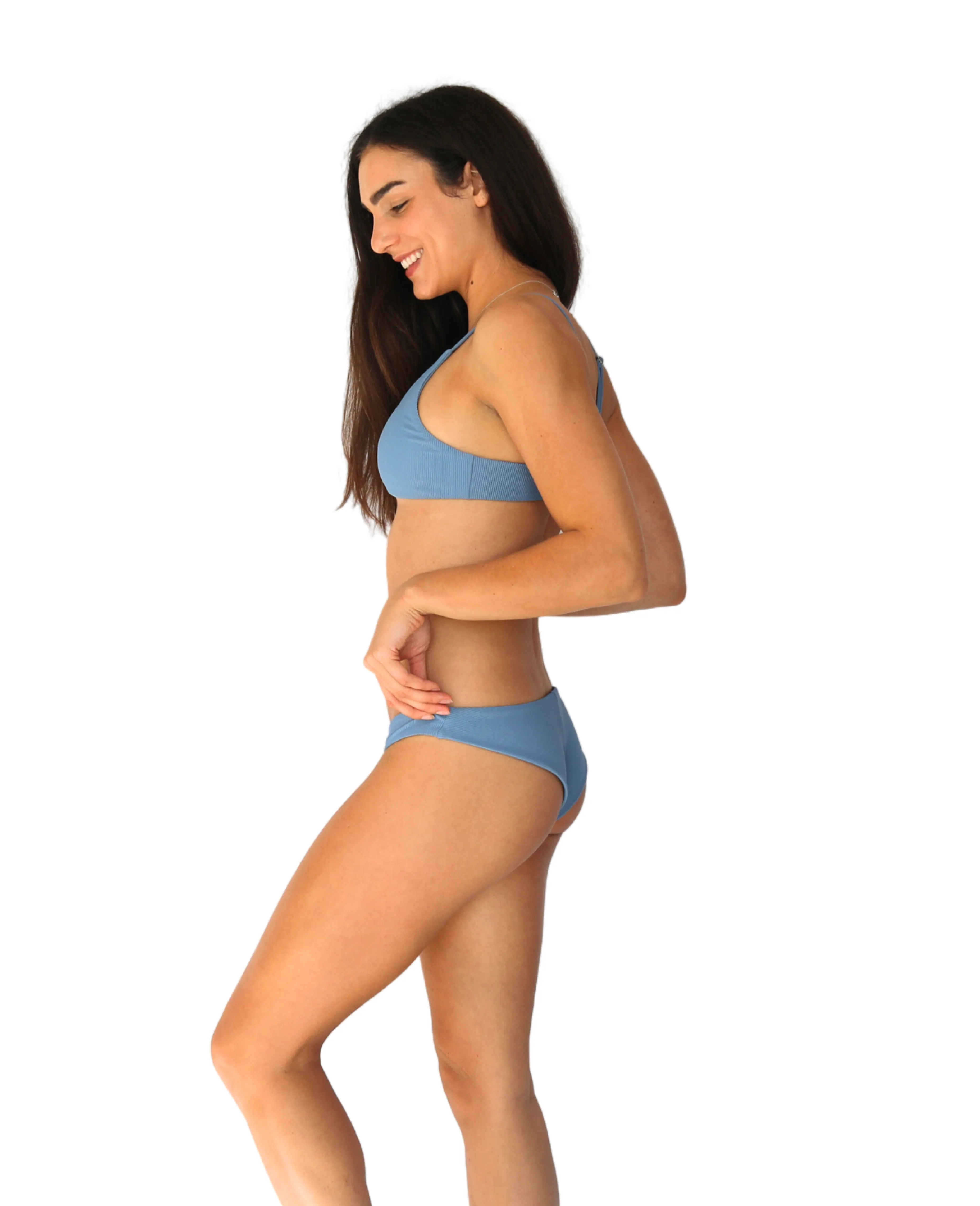 Lola Hybrid Top - Stormy Ribbed
