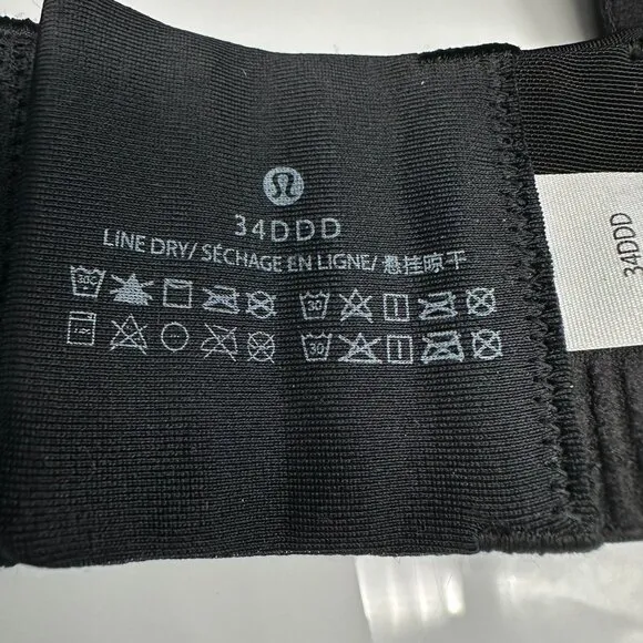 Lululemon Women's Energy Bra *High Support, Size 34 DDD Cup, Black