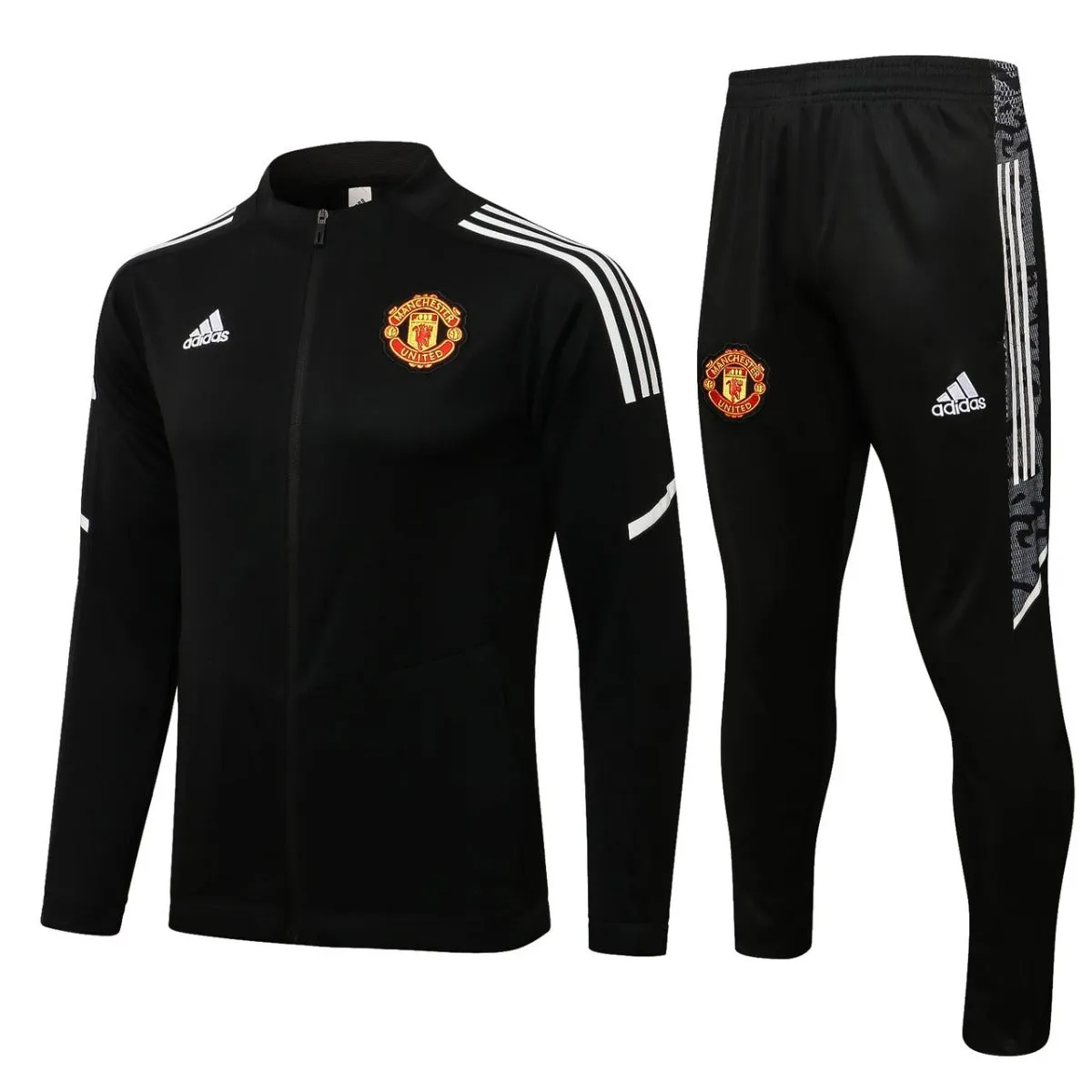 MANCHESTER UNITED FC BLACK TRAINING PRESENTATION SOCCER TRACKSUIT 2021-22