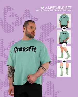 Matching set men - oversized T-shirts Shale Green