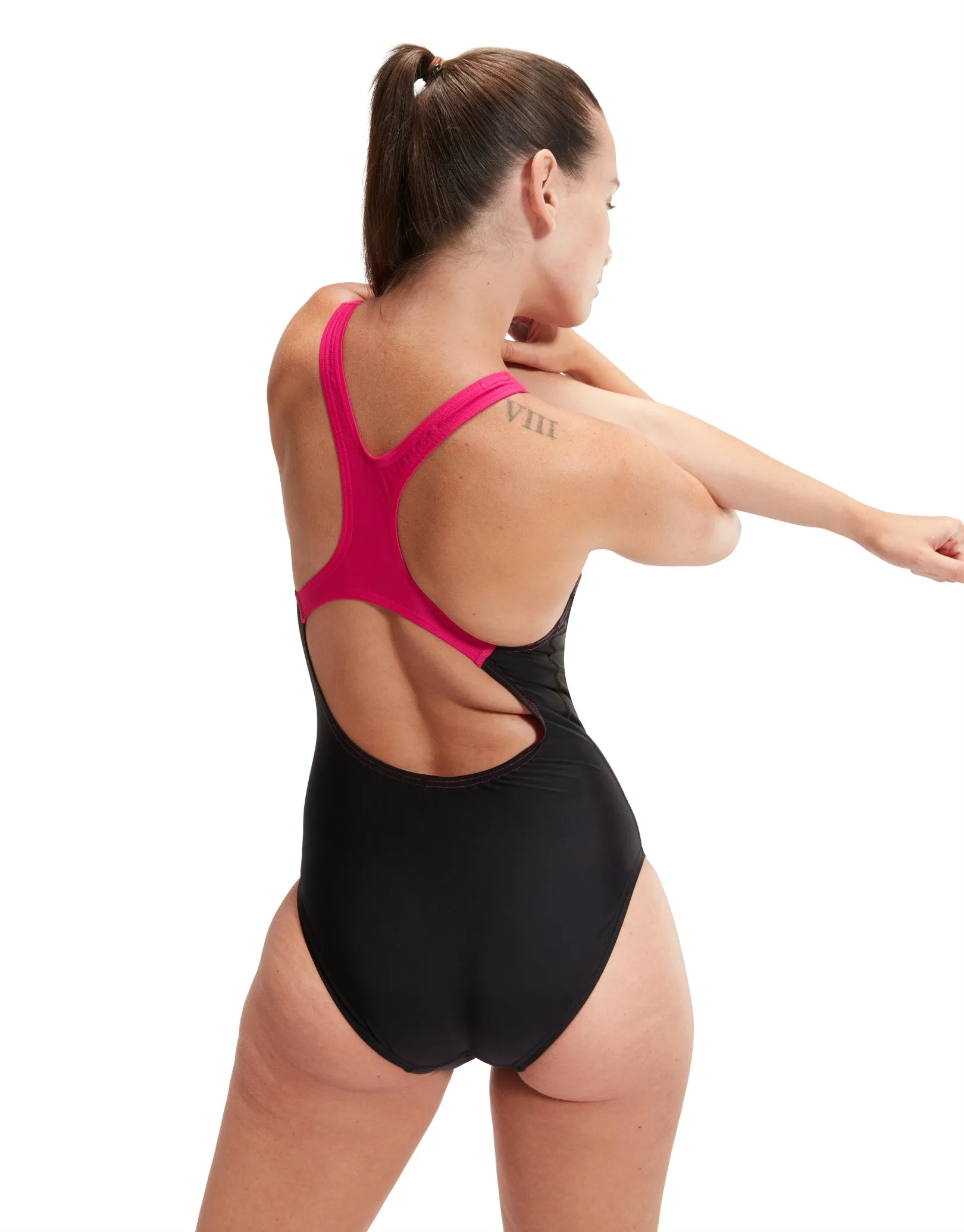 Medley Logo Medalist Swimsuit - Black/Pink