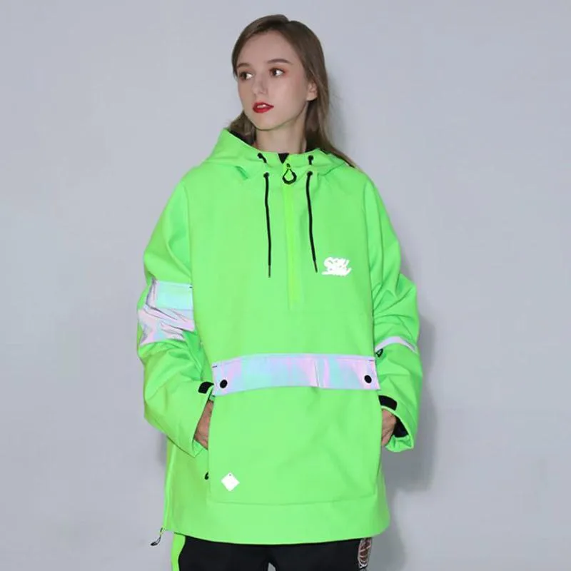 Men and Women Fluorescent Ski Suit Winter Thickening Outdoor Windproof Waterproof Ski Jacket Snowboard Suit Ski Equipment