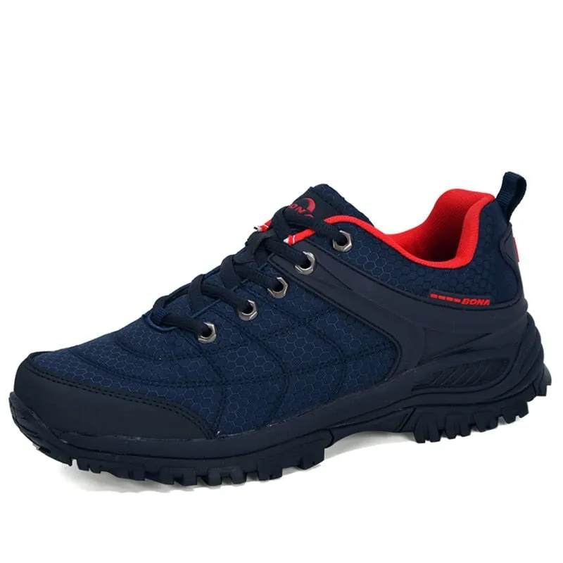 Men's Hiking Shoes Mesh Leather Sneakers Men's Climbing Shoes