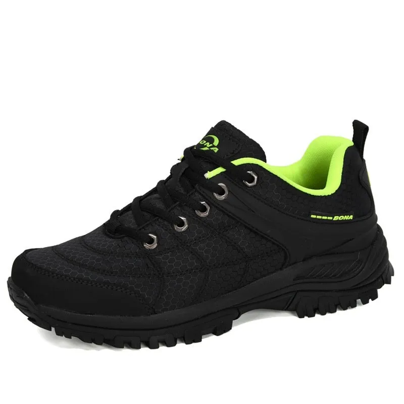 Men's Hiking Shoes Mesh Leather Sneakers Men's Climbing Shoes