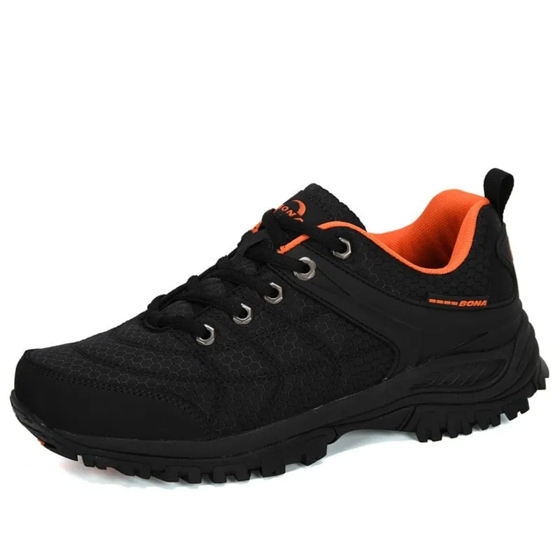 Men's Hiking Shoes Mesh Leather Sneakers Men's Climbing Shoes