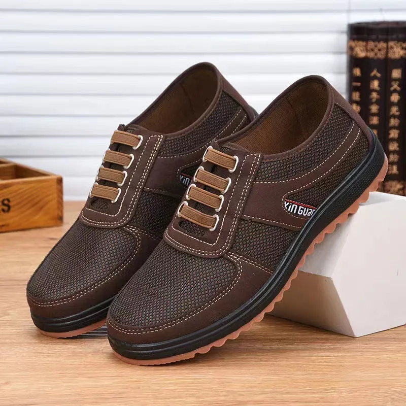 Men's Old Cloth Tendon Sole Dad Slip-on Casual Shoes