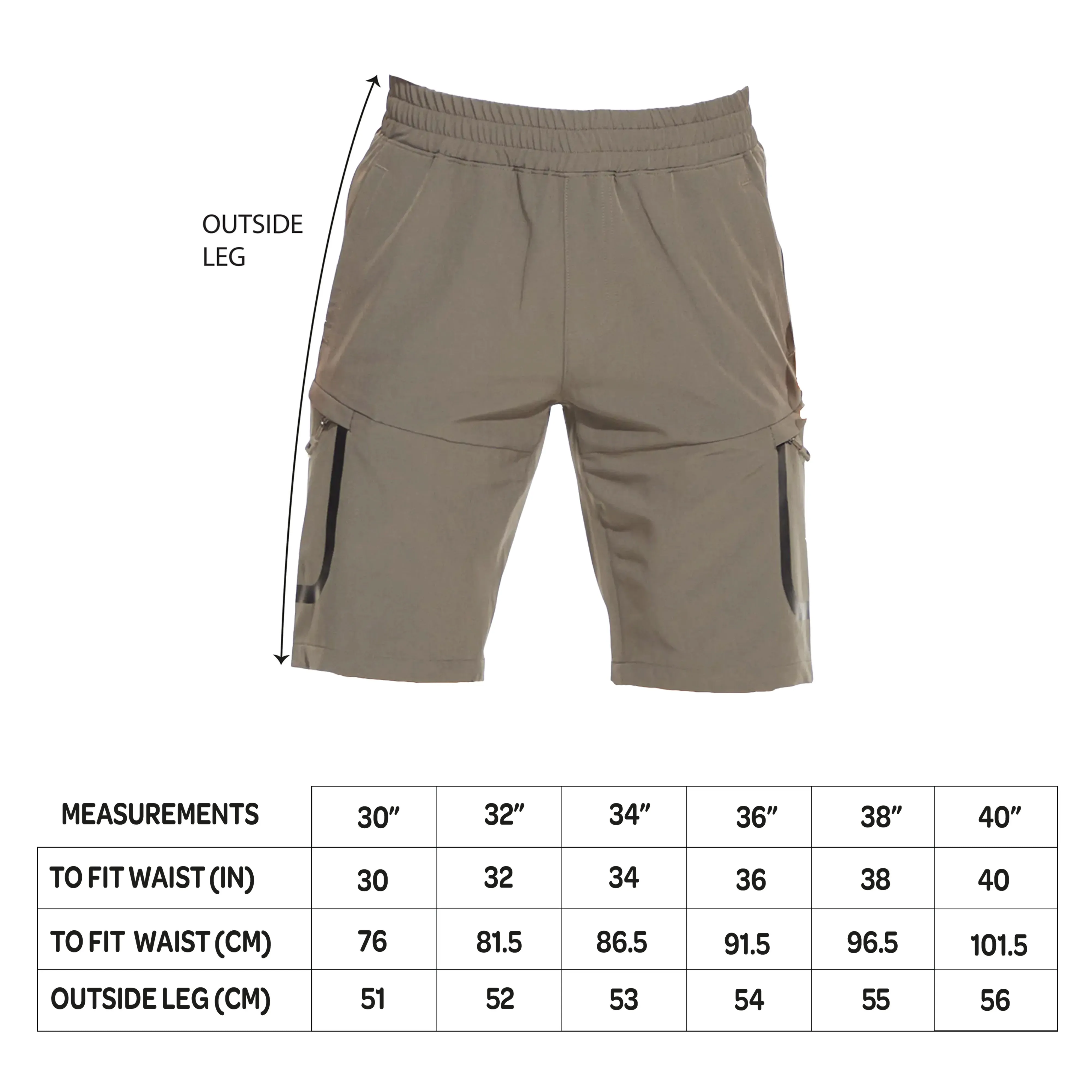 Men's Outdoor / Sports Shorts - Stone