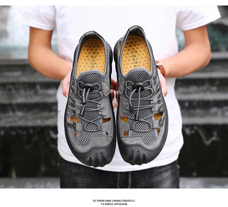 Men's Sneakers Breathable Leather Sport  Shoes