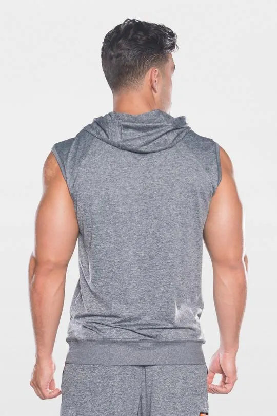 Men's TLF Brand Prime Pullover Sleeveless Hoodie - Grey