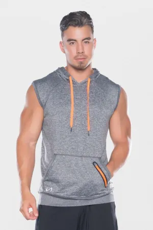 Men's TLF Brand Prime Pullover Sleeveless Hoodie - Grey