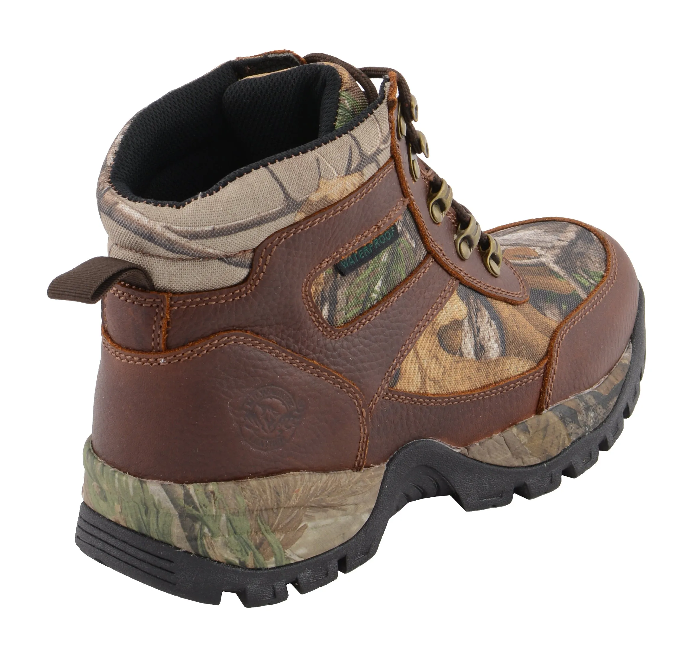 Men's Waterproof Brown Hiking Boot w/ Mossy Oak® Print