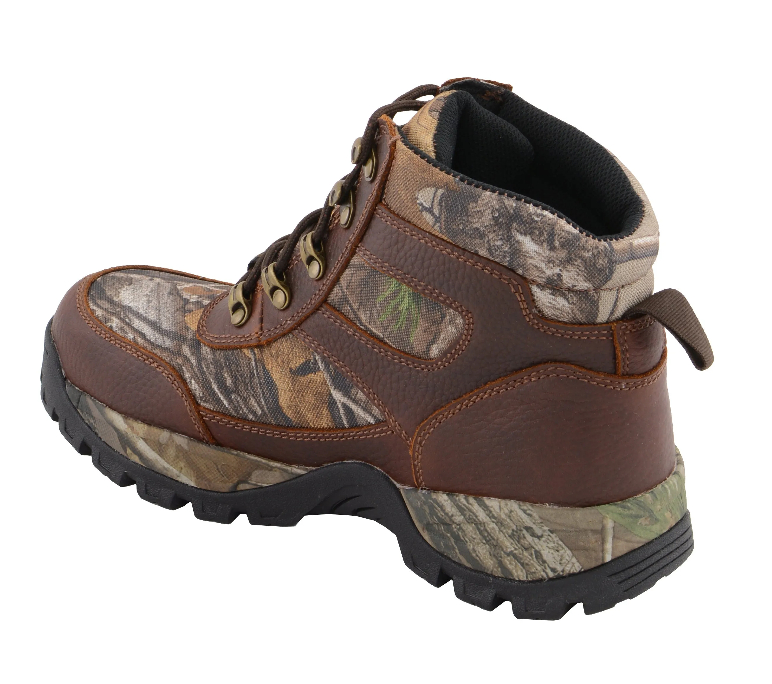 Men's Waterproof Brown Hiking Boot w/ Mossy Oak® Print
