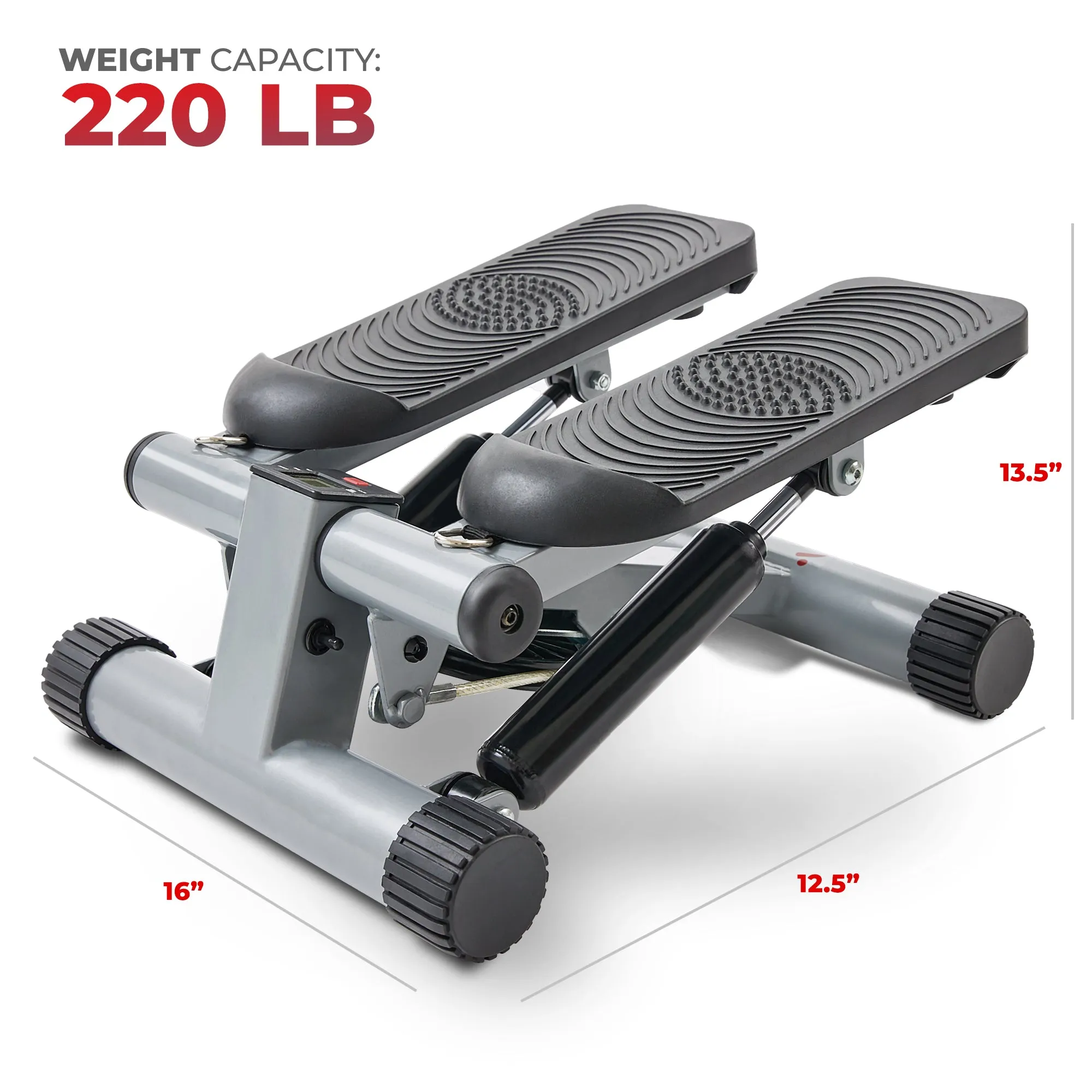 Mini Stepper Step Machine w/ Resistance Bands & LCD Monitor