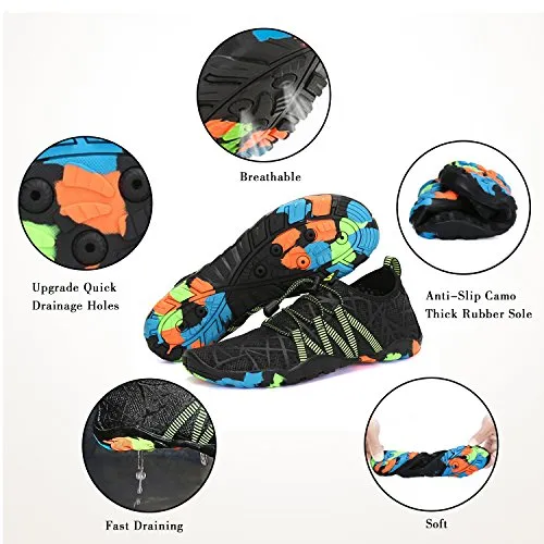 Mishansha - Lightweight Breathable Beach Shoes (Orange / Gray)