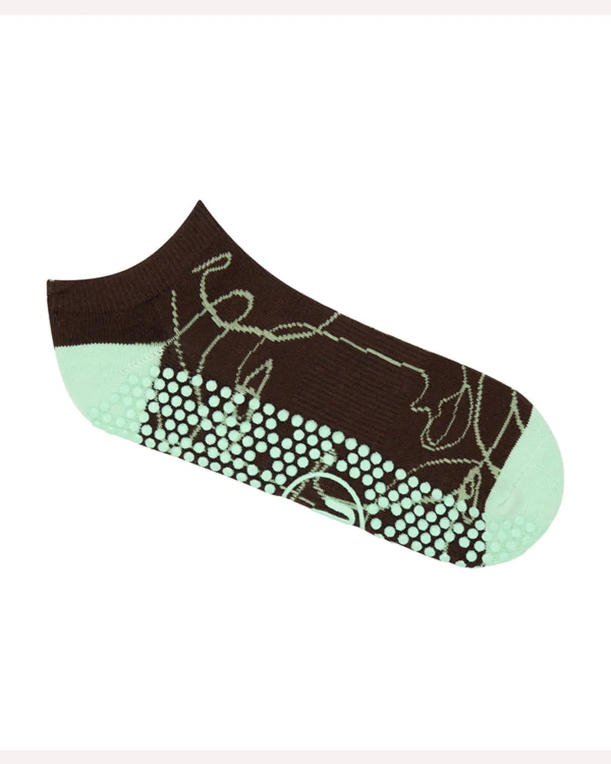 Move Active Classic Low Rise Grip Socks -Mocha Abstract